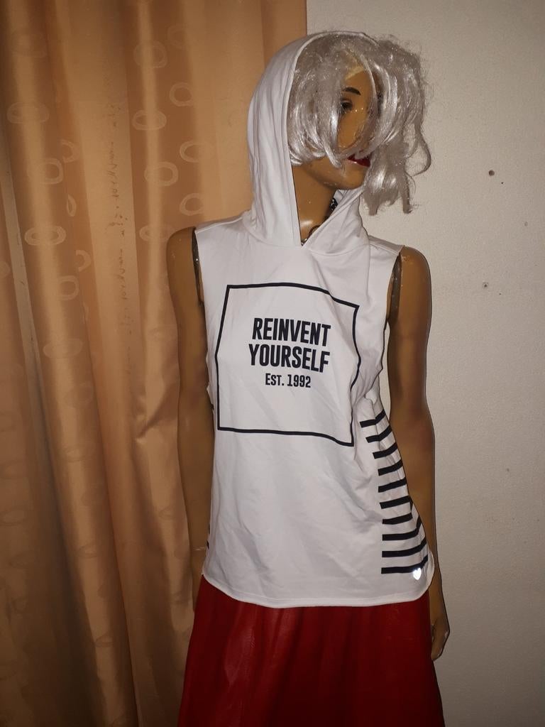 Witte mouwloze shirt met print nieuwe van Forever21 maat M, Maat 38/40 (M), Wit, Nieuw, Ophalen of Verzenden