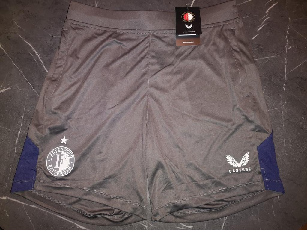 Feyenoord Castore Trainingsshort | Grijs | Maat L | Nieuw, Maat 52/54 (L), Castore, Nieuw, Ophalen of Verzenden