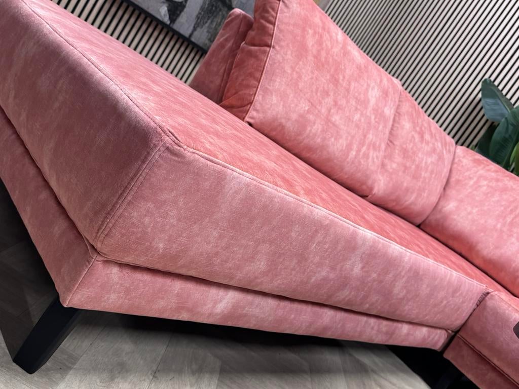 NIEUW Luxe Velvet Velours U-Bank /Hoekbank - Oudroze - 350cm, -, -, Hoekbank, Ophalen of Verzenden