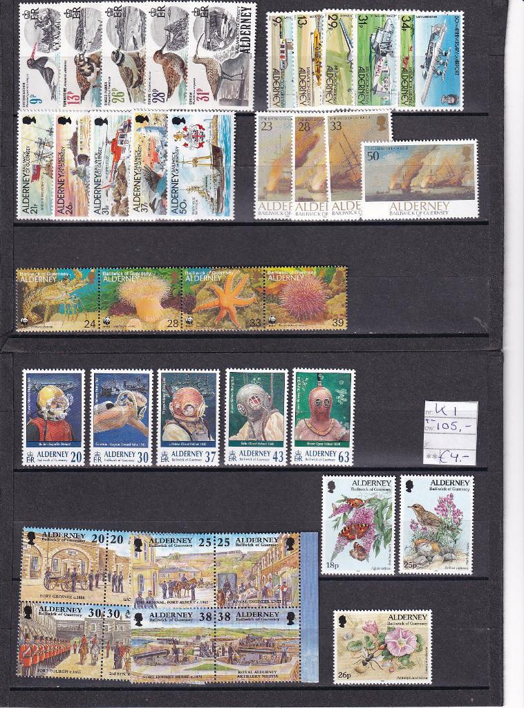 Alderney Kaart 1 postfris, Ophalen of Verzenden, Postfris