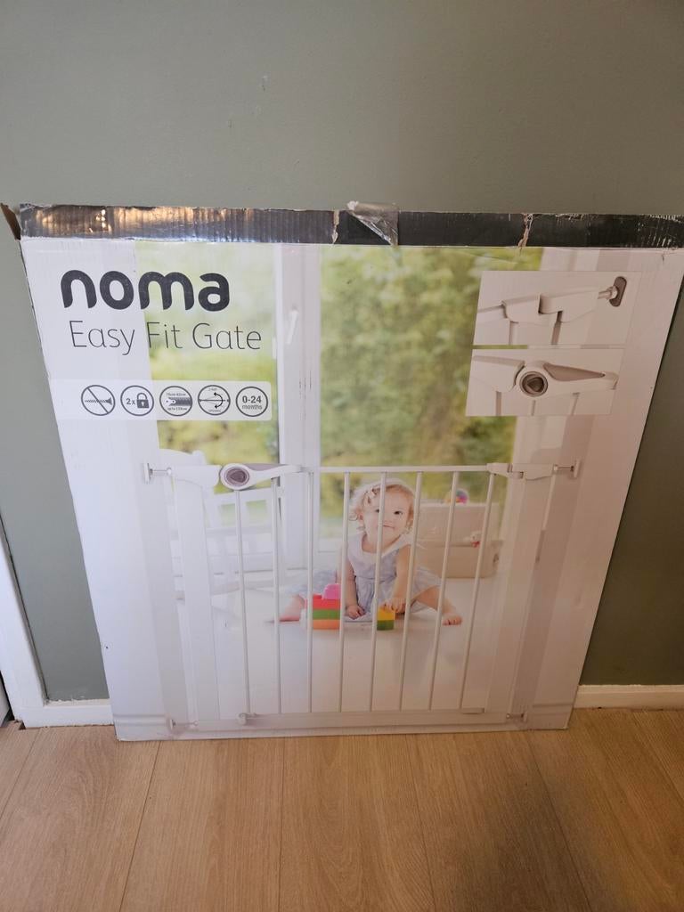 Noma Easy Fit Gate Traphekje Wit Metaal (75-82 cm), Ophalen, Nieuw, Klemhekje, Metaal of IJzer