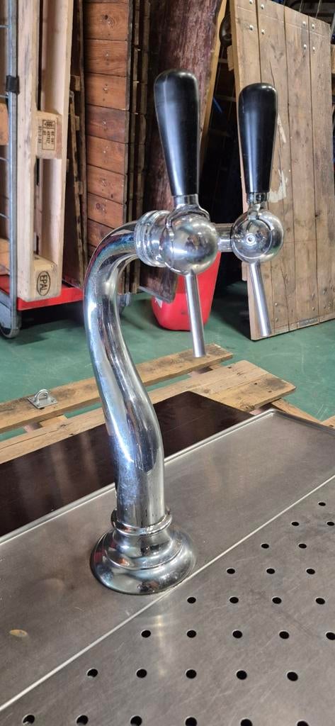 Tweekraans tapzuil met lekblad, Ophalen of Verzenden