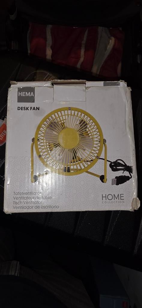 Hema Desk Fan - Compacte USB Tafelventilator Geel, Ophalen of Verzenden