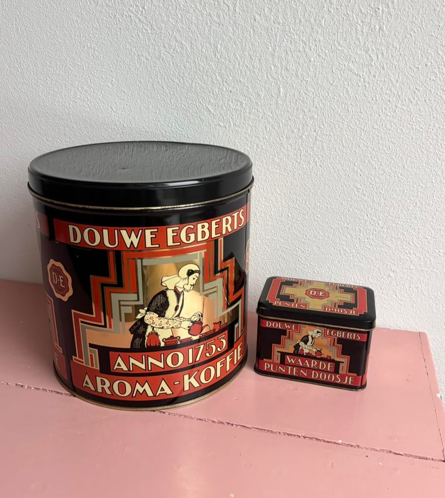vintage Douwe Egberts koffieblikken, Verzamelen, Blikken, Ophalen of Verzenden, Zo goed als nieuw, Koffie, Douwe Egberts