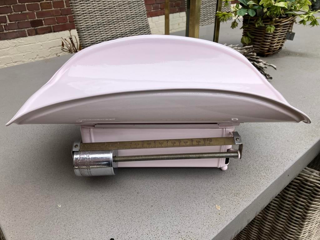 Baby weegschaal vintage antiek, Witgoed en Apparatuur, Weegschalen, Ophalen, 1 tot 500 gram, Zo goed als nieuw, Personenweegschaal