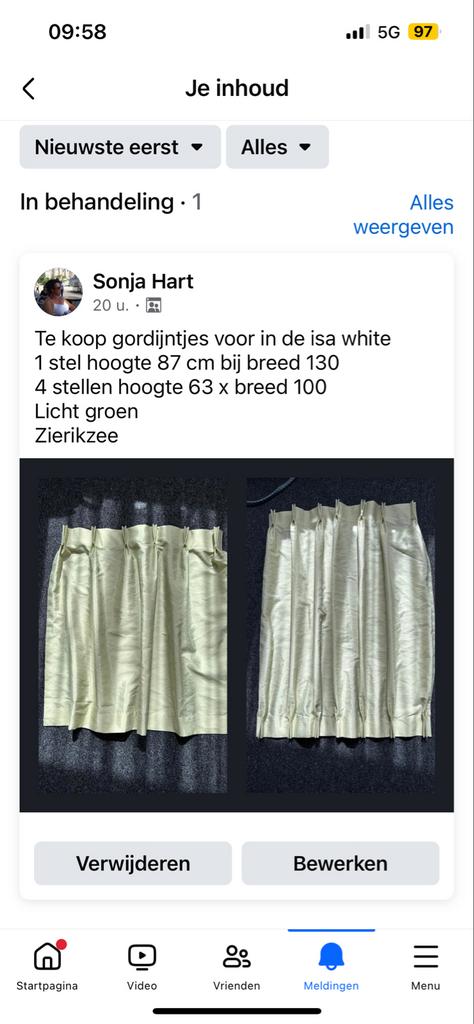 Gordijnen voor caravan of boot - Lichtgroen, Huis en Inrichting, Stoffering | Gordijnen en Lamellen, Gebruikt, 100 tot 150 cm