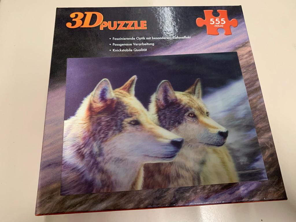 3D puzzel 555 stukjes wolven, Ophalen of Verzenden, Zo goed als nieuw