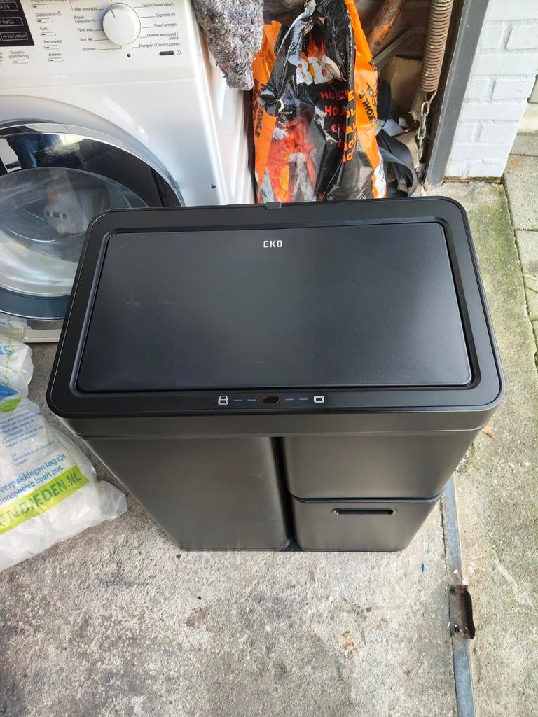 EKO Mirage Sensor Prullenbak 30+15+15L - Zwart, 40 liter of meer, Ophalen, Zo goed als nieuw, Metaal