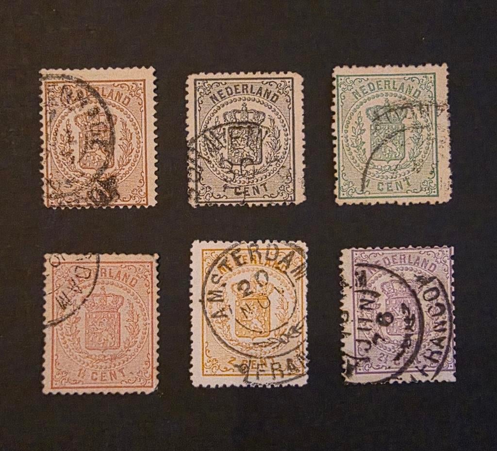 NVPH 13 tm 18 Gebruikt, Postzegels en Munten, Postzegels | Nederland, Ophalen of Verzenden