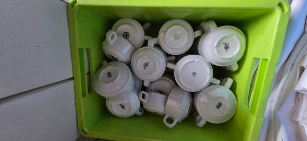 Restpartij soep/pudding kommetjes - ca. 80 stuks, Ophalen, Gebruikt, Keramiek, Kom(men)