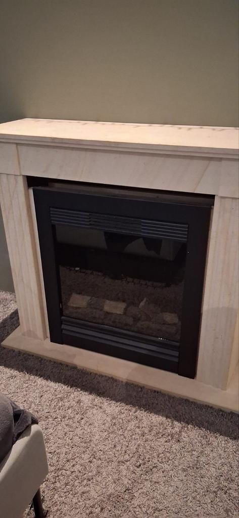 Sier kachel met schouw, Ophalen, Vrijstaande haard, Elektrische haard