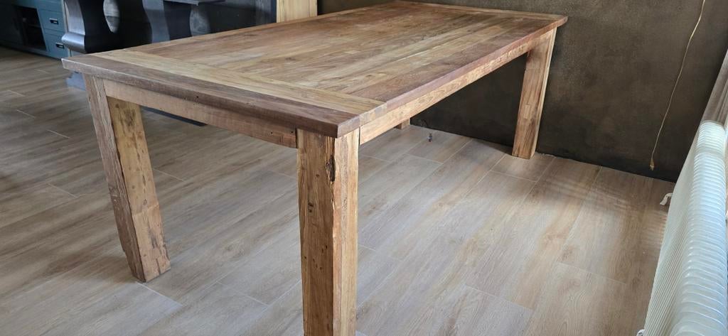 Towerliving eettafel gerecycled teakhout, Huis en Inrichting, Ophalen, Towerliving, Teakhout, 200 cm of meer