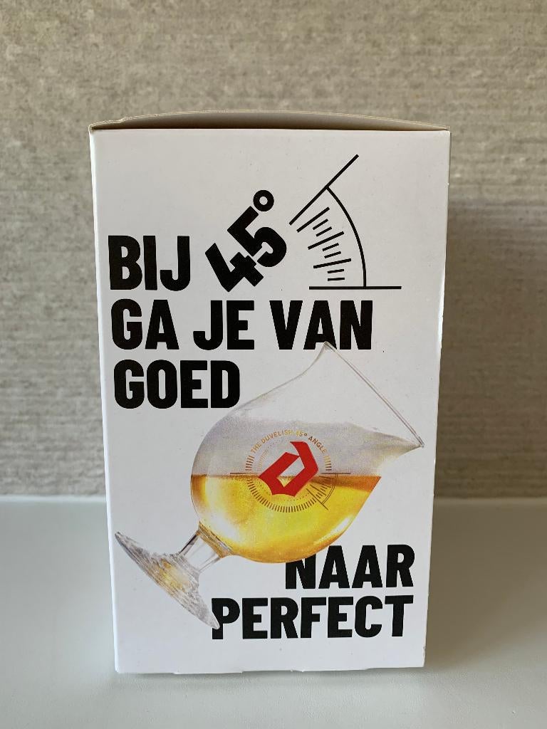 Exclusief Duvel glas bij 45° ga je van goed naar Perfect, Verzamelen, Ophalen of Verzenden, Nieuw, Glas of Glazen, Duvel