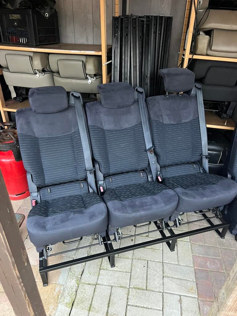 10 blauw stoffen stoelen 3p gordel isofix zelfbouwcamper bus, Ophalen of Verzenden, Gebruikt