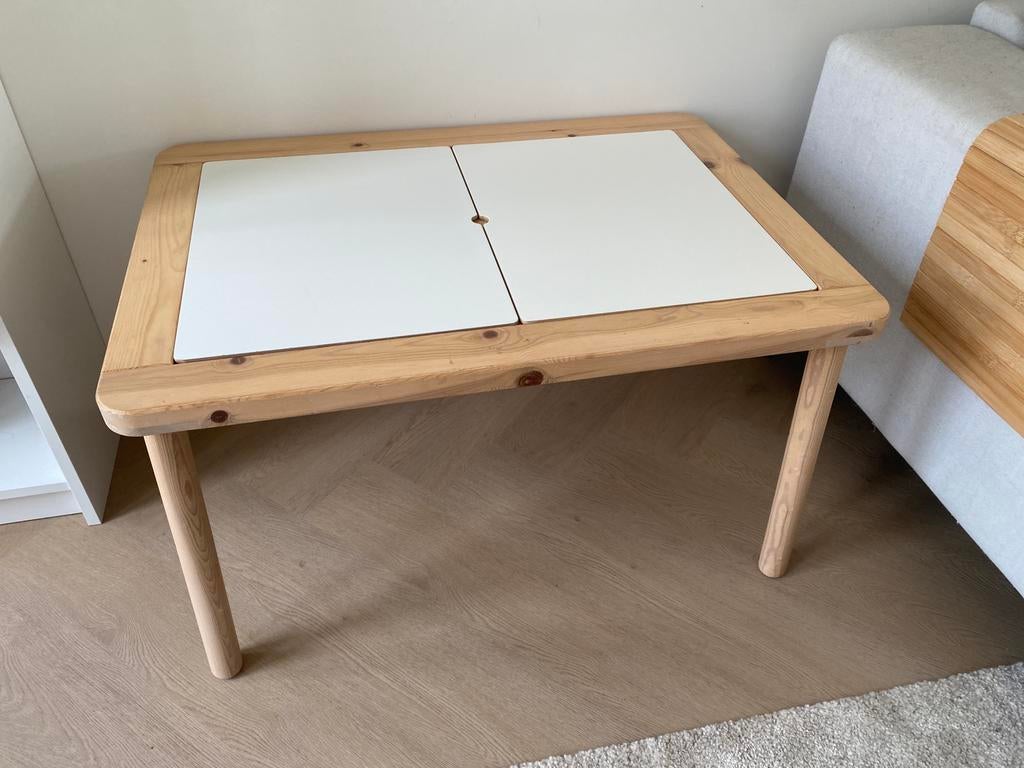 FLISAT Kindertafel - 83x58 cm - Met 3 TROFAST bakken, Ophalen, Gebruikt, Tafel(s)