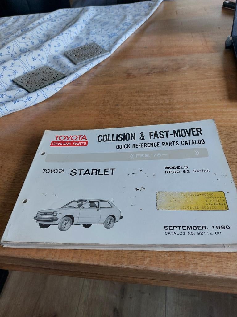 QUICK PARTS CATALOGUS TOYOTA STARLET KP60,62, Auto diversen, Ophalen of Verzenden