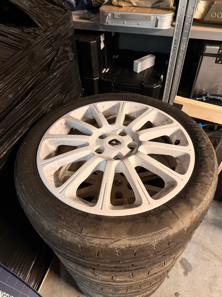 Renault Clio 3RS Velgen met Nankang CRS Semislicks, Ophalen, Banden en Velgen, 17 inch, Personenwagen