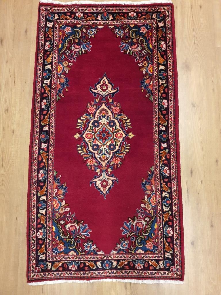 Handgeknoopt perzisch tapijt sarough 140x73, Info@SlatsAntiek.nl, Tweedehands, 100 tot 150 cm, Perzisch