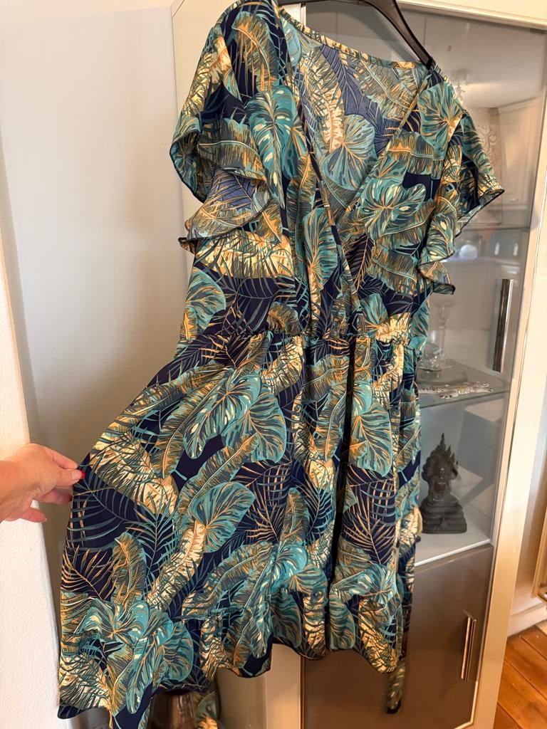 Jurk blauw print Chic Me maat 48 nieuw, Ophalen of Verzenden, Nieuw, Blauw, Jurk