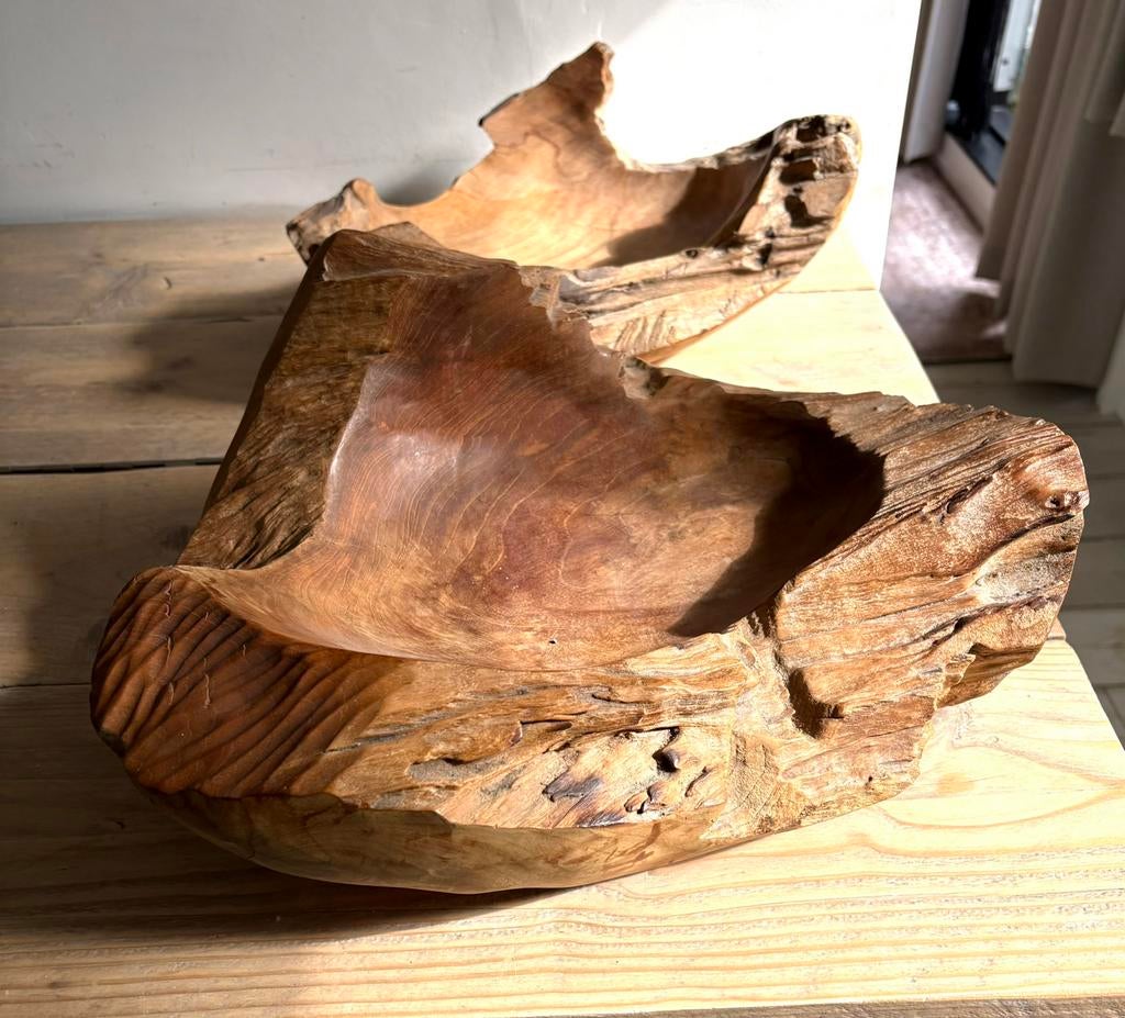 Set teakhouten schalen, Ophalen, Zo goed als nieuw, Overige vormen, Schaal