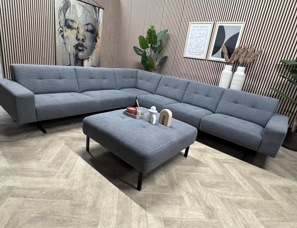 ZGAN Montel Traffic  Hoekbank - Grijs - 327 x 290, -, -, Hoekbank, 300 cm of meer