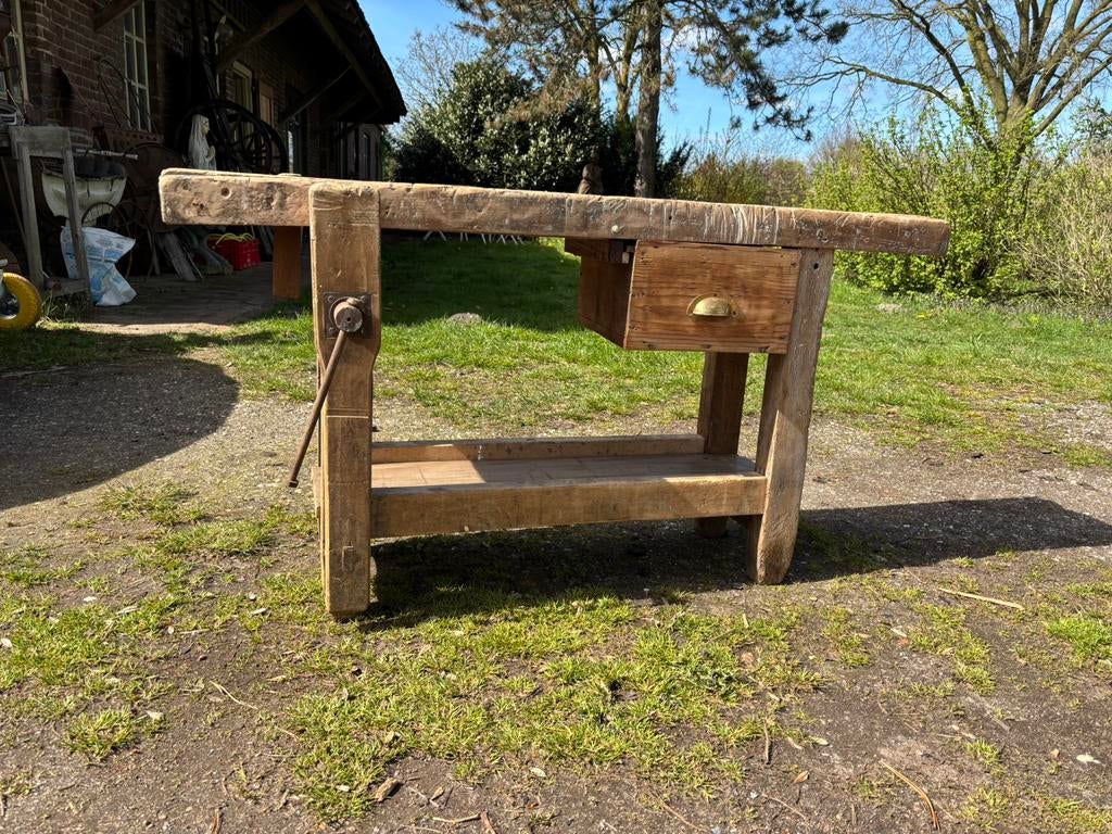 Timmerwerkbank of badkamer meubel of koffiebar sidetable, Antiek en Kunst, Ophalen of Verzenden
