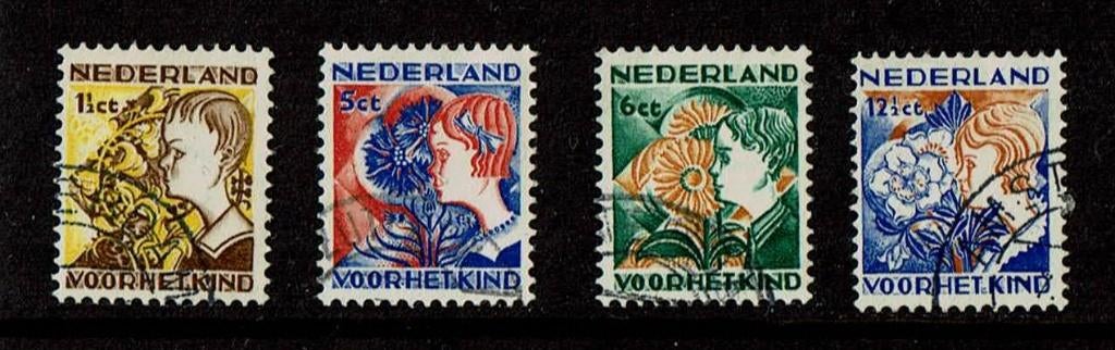 Nederland NVPH 248-251 gestempeld 4, Verzenden, T/m 1940, Gestempeld