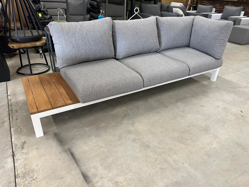 SUNS Gecombineerde loungebank aluminium met teak, 3 zitplaatsen, Loungeset, Bank, Suns