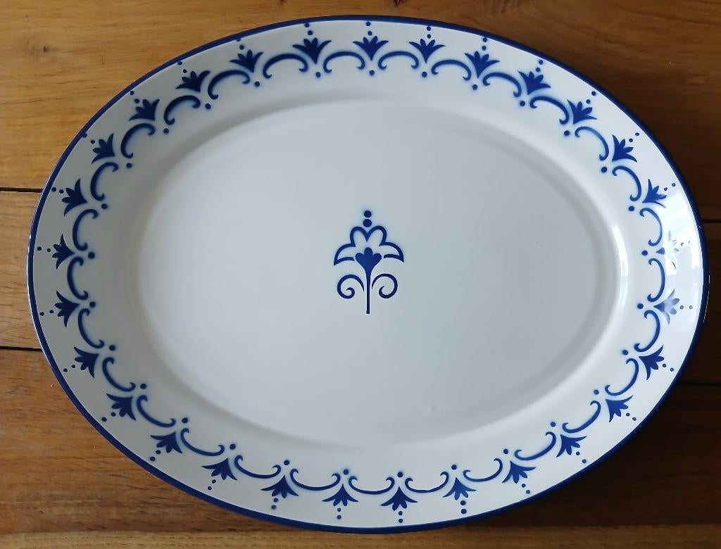 Vintage emaille grote ovale serveerschaal van Ikea, Overige materialen, Schaal, Ophalen of Verzenden, Zo goed als nieuw