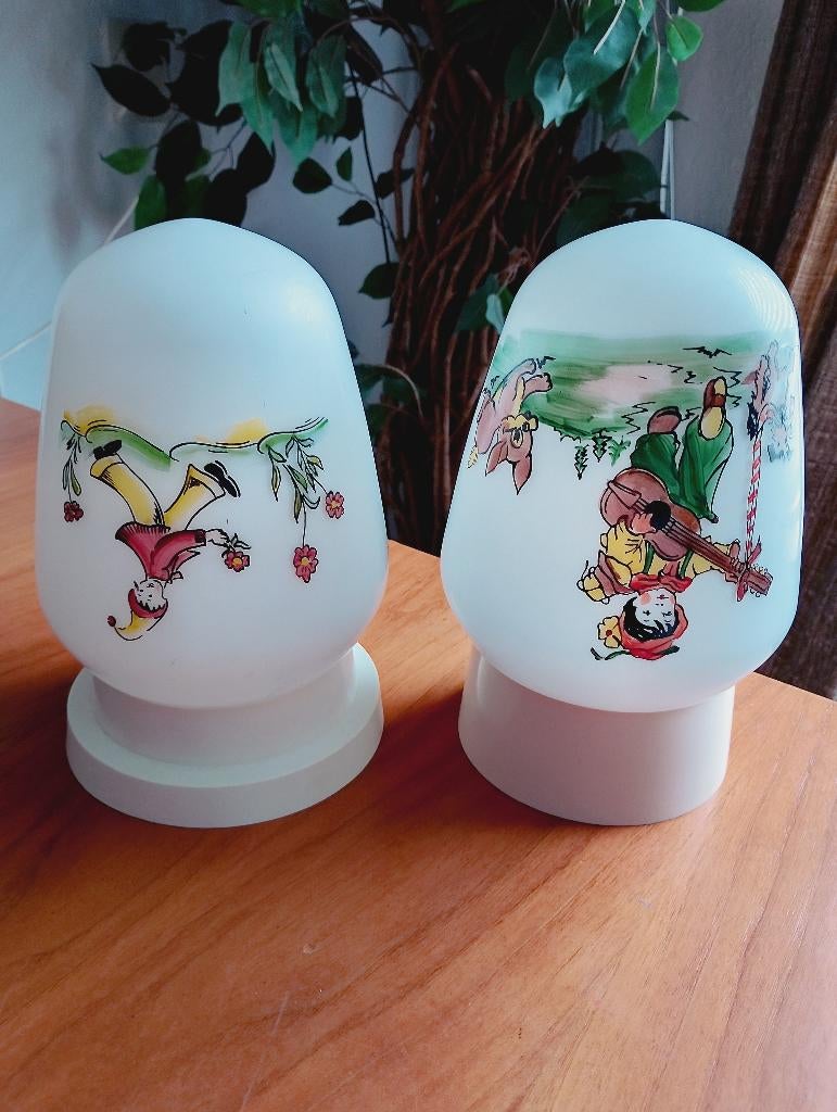 Vintage plafondlamp plafonnière kinderkamer melkglas, Ophalen of Verzenden