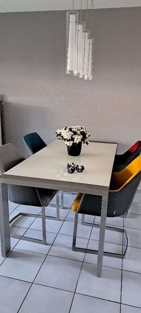 Eettafel, Huis en Inrichting, Tafels | Eettafels, Ophalen, Overige materialen, Gebruikt, 50 tot 100 cm