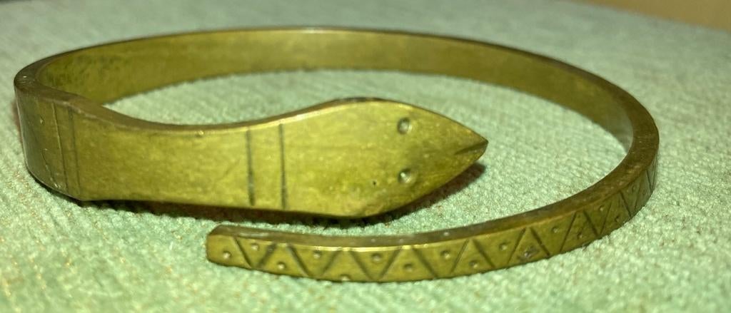 Oude slangen armband messing slang motief, Verzenden