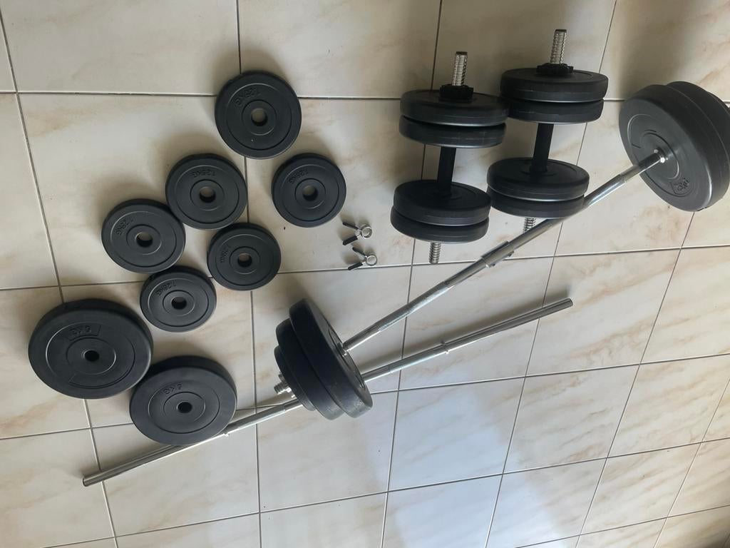 Halters en gewicht stangen., Ophalen of Verzenden, Zo goed als nieuw, Halterset