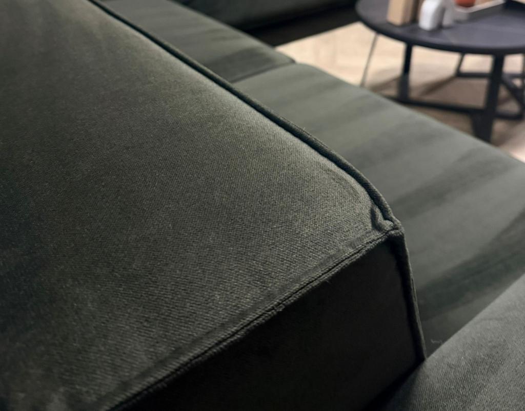 ZGAN Montel Giant Velours Hoekbank - Donker Groen - 300x280, -, -, Hoekbank, 300 cm of meer