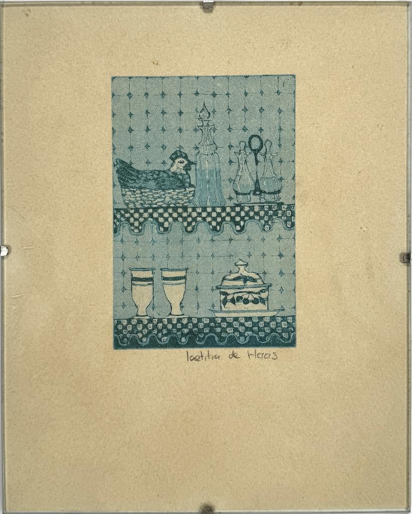 727. Kleurenets, Laetitia de Haas - interieur, eind 20e eeuw, Ophalen of Verzenden