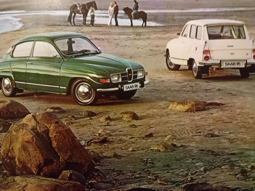 Brochure Saab 1975 met o.a. de 96, Ophalen of Verzenden, Zo goed als nieuw, Overige merken