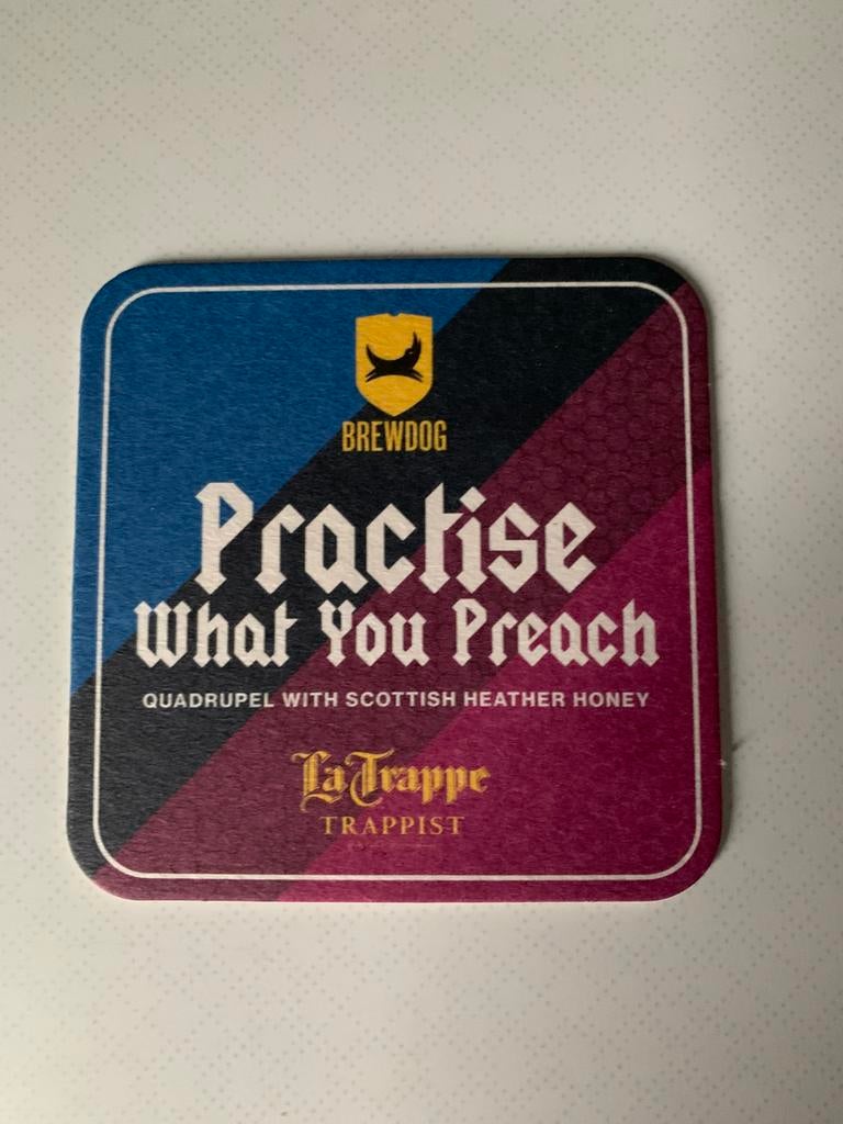 Bierviltje La Trappe Practise what you preach, Ophalen of Verzenden, Nieuw, Viltje(s), La Trappe