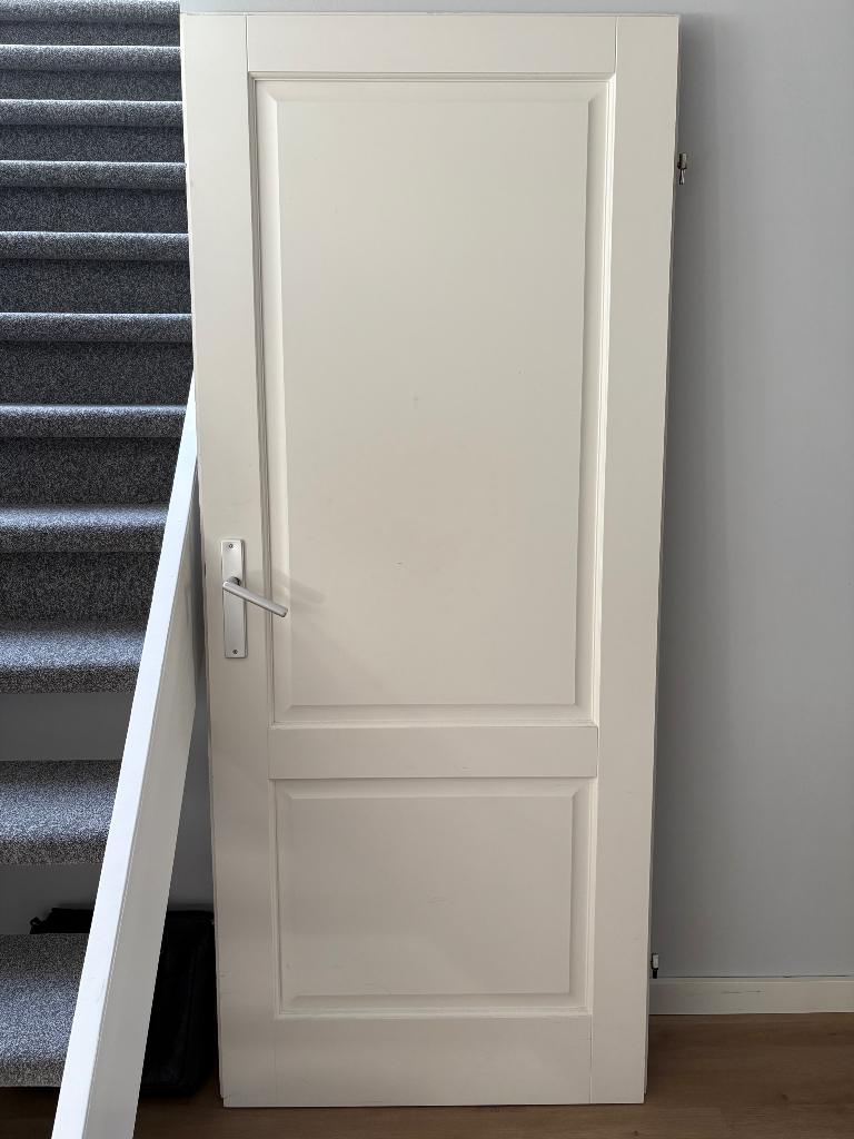 Cando opdekdeur binnen links wit afmeting 201,5 cm  x 83 cm, Doe-het-zelf en Verbouw, Ophalen, 80 tot 100 cm, Binnendeur, Zo goed als nieuw
