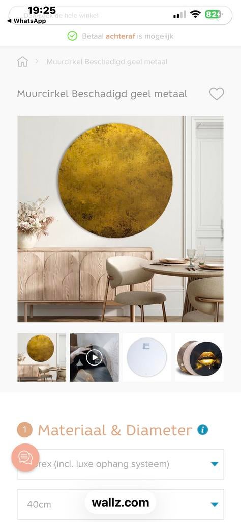 Goudkleurige Forex muur cirkel .  Walzz. com, Ophalen of Verzenden, Zo goed als nieuw