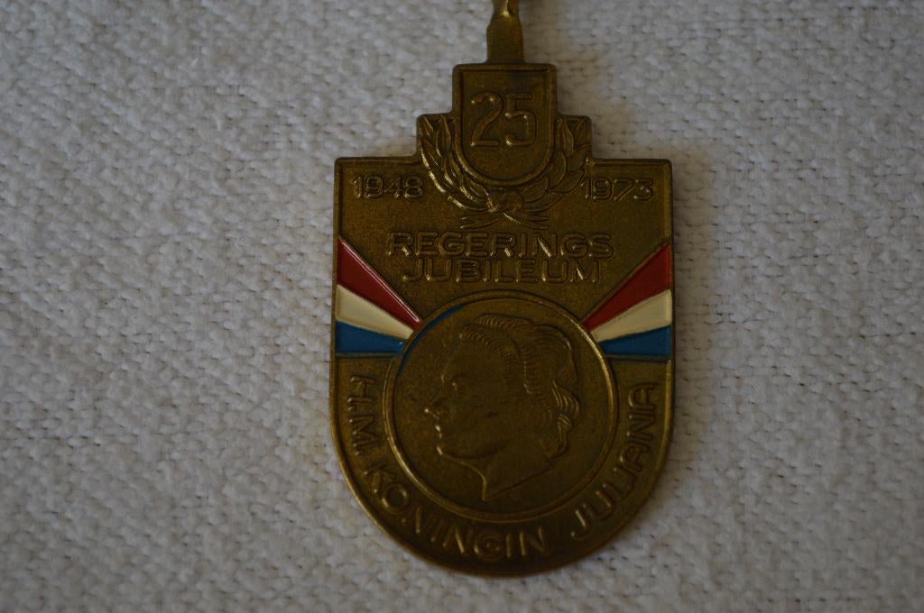 1973medaille 25 jarig Regeringsjubileum H.M.koningin Juliana, Ophalen of Verzenden, Nieuw, Nederland, Overige typen