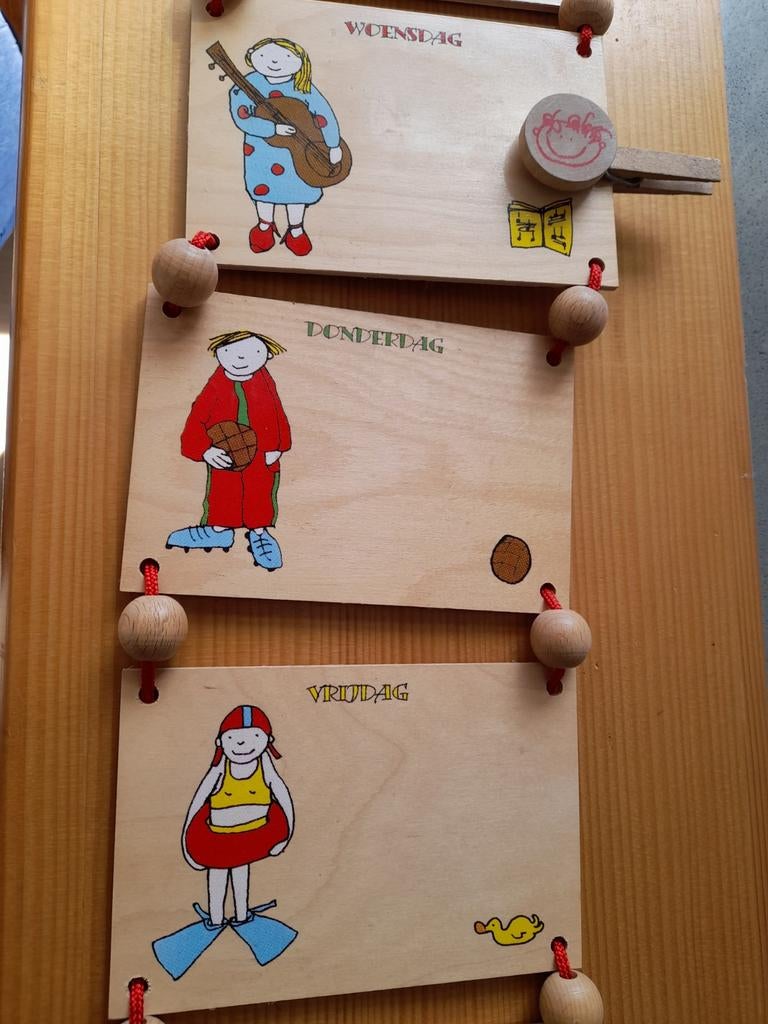 Janbibejan weekkalander Weekplanner hout, Ophalen of Verzenden, Zo goed als nieuw, Wanddecoratie