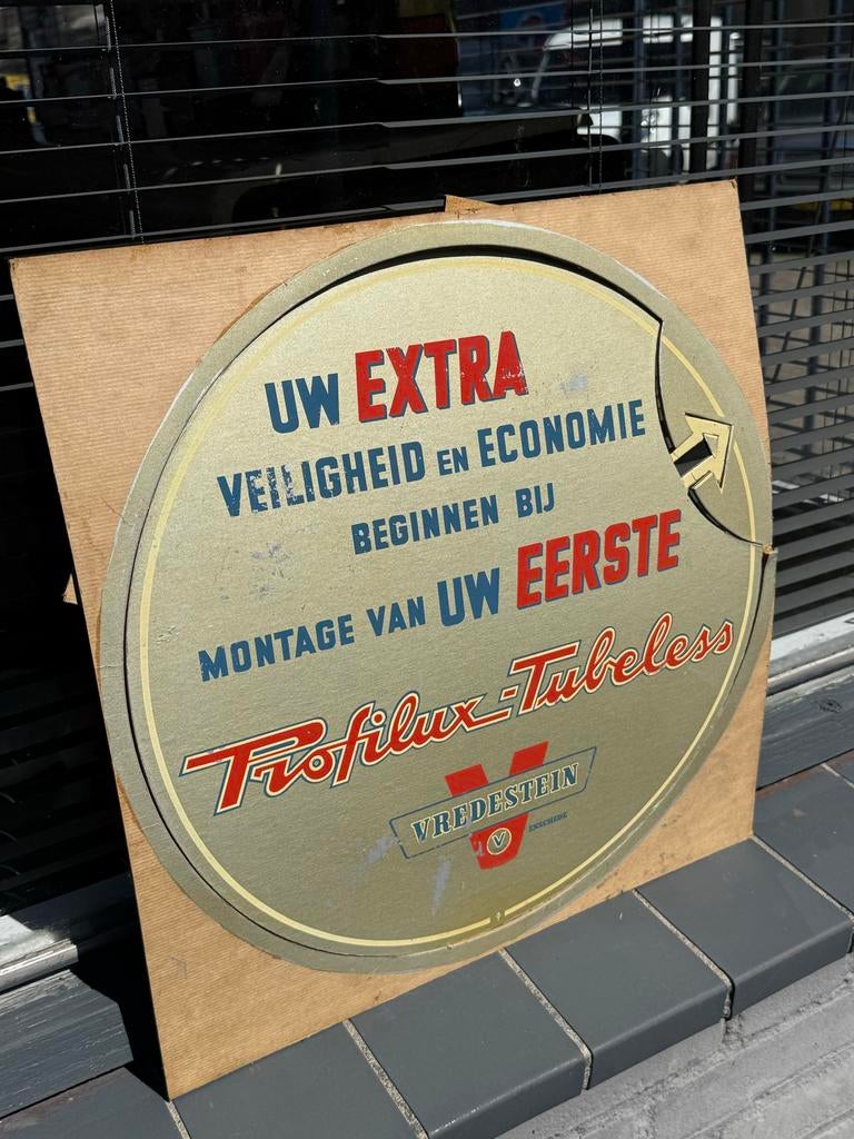 Vintage Vredestein ProfiLux Tubeless Reclamebord, Ophalen, Reclamebord, Gebruikt, .