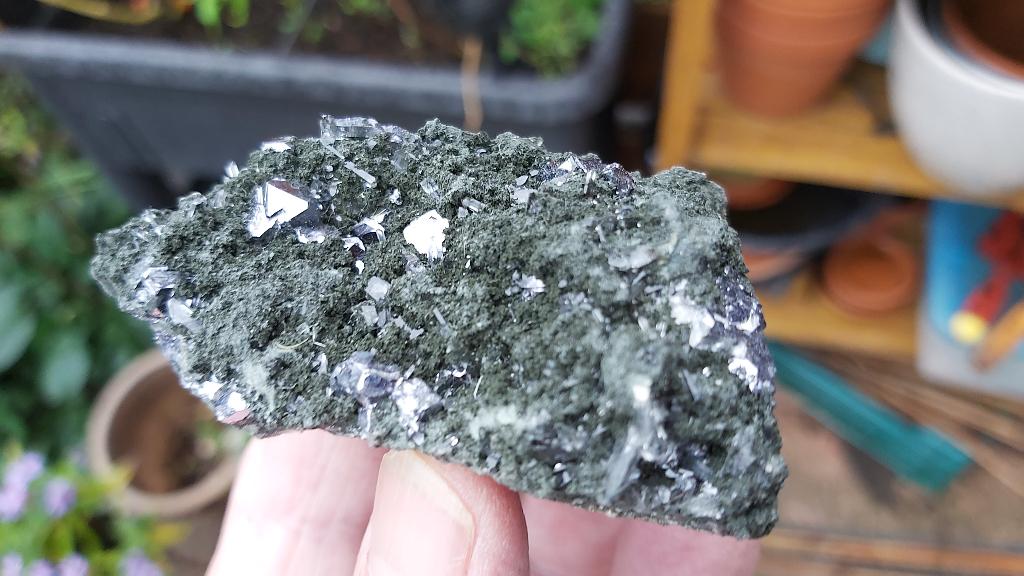 D32-08 Grote Galeniet kubussen Madan Bulgarije. #collectie, Ophalen of Verzenden, Mineraal