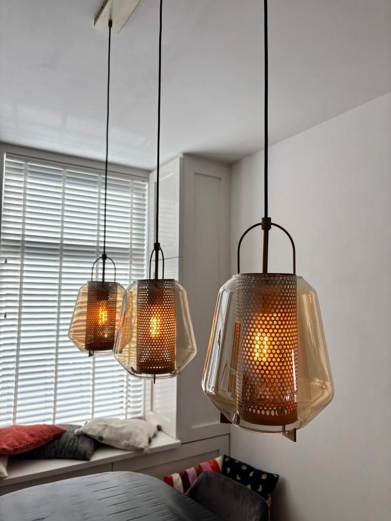 Hanglampen QAZQA, Ophalen, Zo goed als nieuw, Glas, Minder dan 50 cm
