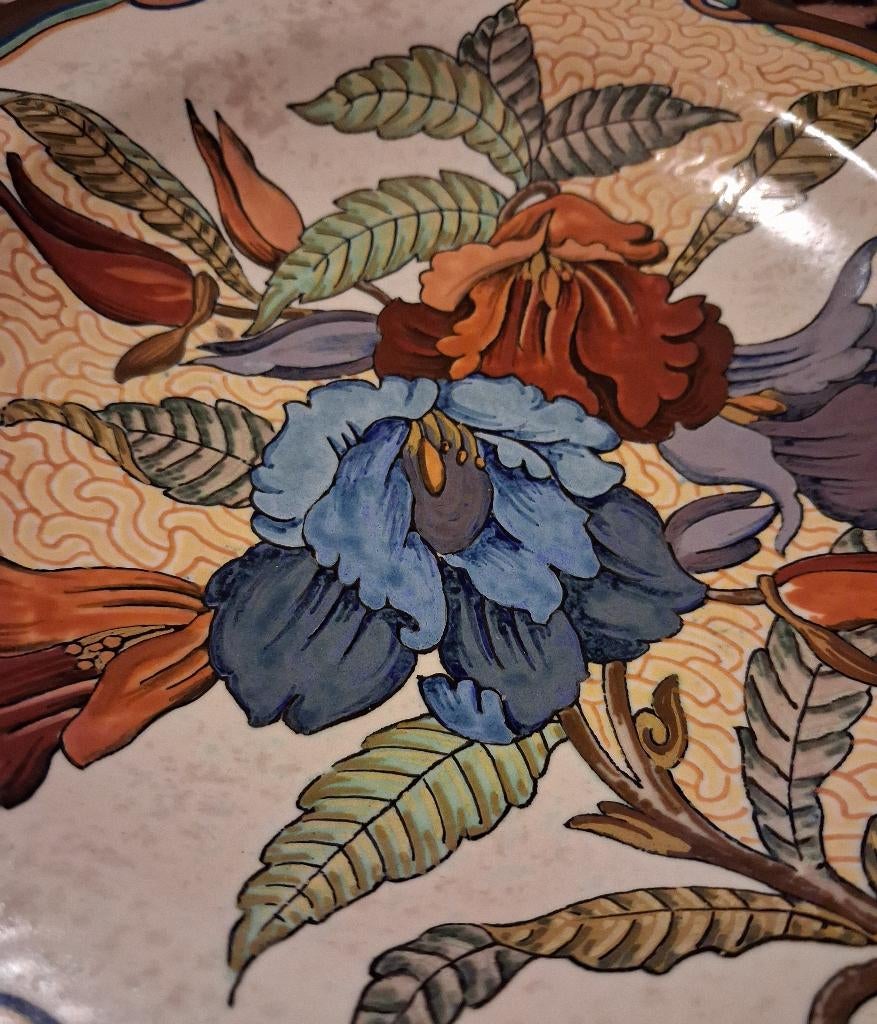 Art Deco Unica Plazuid Gouda gesigneerd plateel Delfts Blauw, Antiek en Kunst, Ophalen of Verzenden