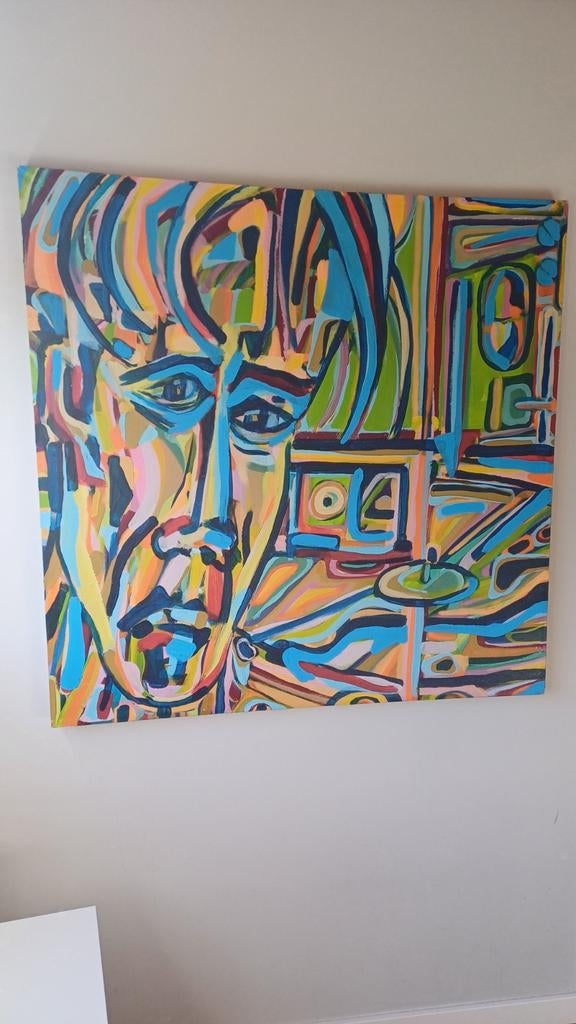 Kleurrijk portret schilderij, Ophalen