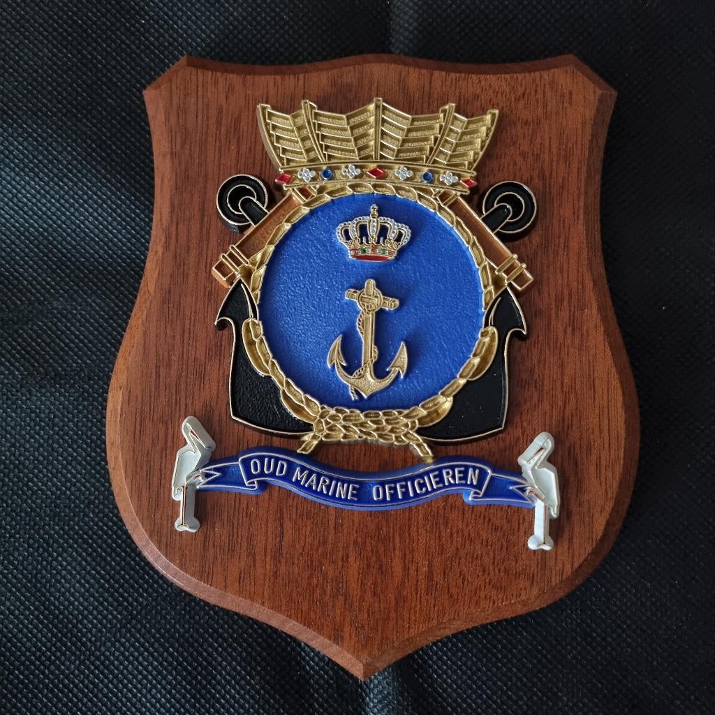 Wapenschildje Oud Marine Officieren, Verzamelen, Verzenden, Marine, Nederland, Embleem of Badge