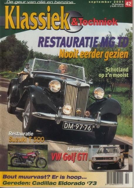 Klassiek & Techniek 42 2001 : MG TD T-type - VW Golf GTI MK1, Ophalen of Verzenden, Gelezen, Algemeen