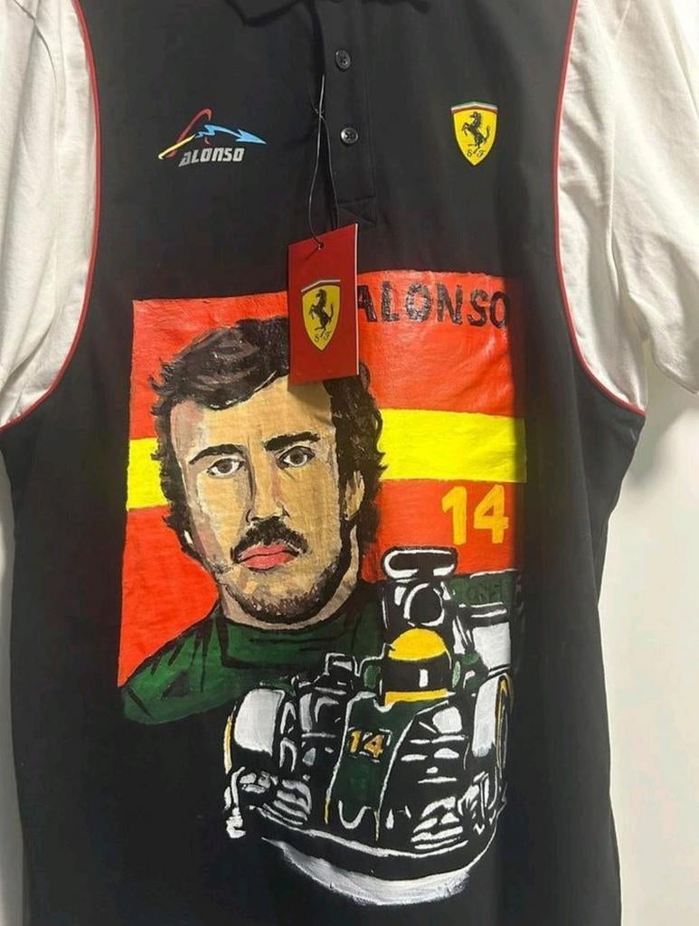 Fernando Alonso Ferrari Art Polo shirt, Verzenden, Nieuw, Formule 1