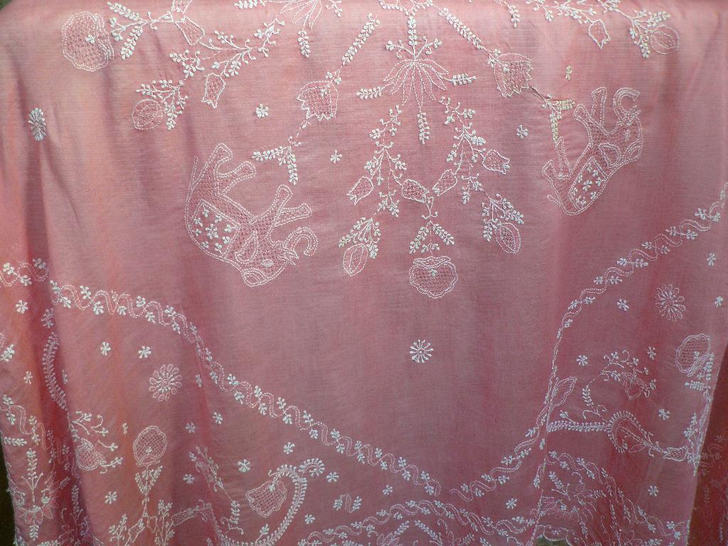 Handgeborduurde Indiase stof., Gebruikt, Ophalen of Verzenden, 30 tot 120 cm, Katoen